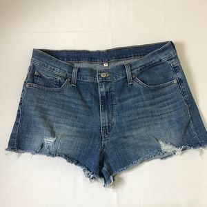 Levis Stretch Cutoff Distressed Jean Shorts